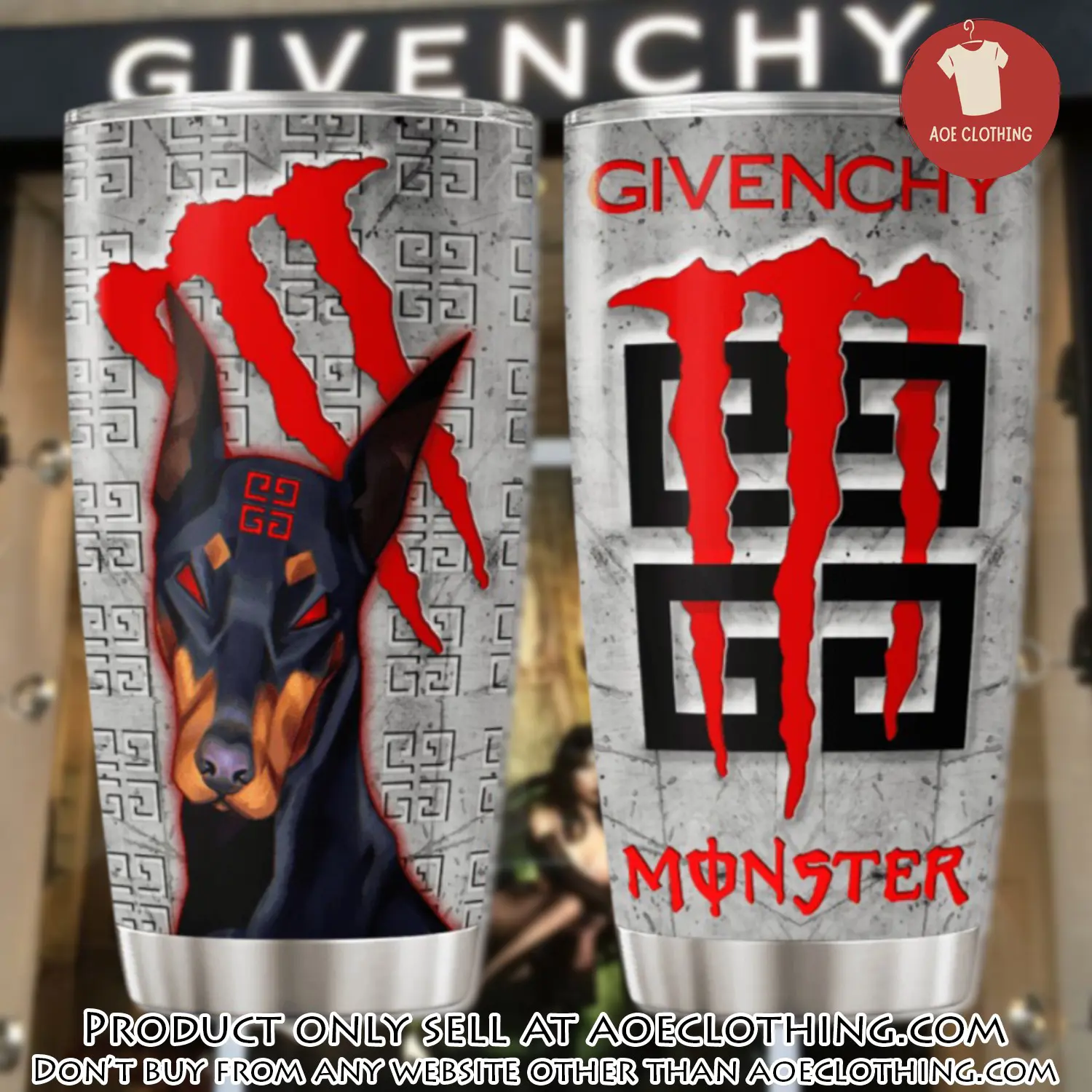 Givenchy monster stainless steel tumbler 20oz30oz aoe1942358